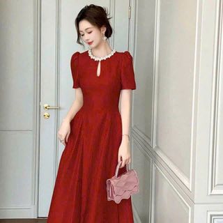Đầm xòe cổ cườm giọt nước thiết kế sang trọng hàng cao cấp