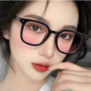 Kính mắt nữ nhiều màu kính NOVSET Kính mát tạo hiệu ứng má hồng dễ thương hai màu trong suốt gọng đen