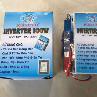 Bộ đảo điện Inverter 12V Lên 220V 100W có sẵn ổ cắm