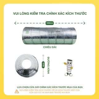 Ống Gió Tròn Xoắn, Lưu Thông Không Khí, Chống Ăn Mòn, Tôn/inox Cao Cấp Asia Green (Giá bao gồm VAT)