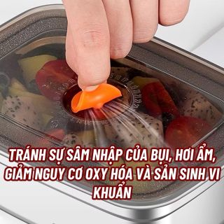 Hộp đựng thực phẩm bằng inox, khay đựng đồ để tủ lạnh ngăn mùi có nắp đậy dễ dàng bảo quản 1000L