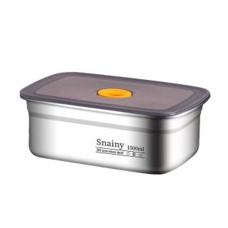 Hộp đựng thực phẩm bằng inox, khay đựng đồ để tủ lạnh ngăn mùi có nắp đậy dễ dàng bảo quản 1000L