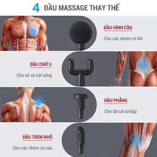 MÁY MASSAGE CƠ TAY 4 ĐẦU 720  LÕI ĐỒNG