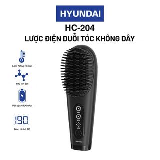 Máy Duỗi Tóc Ion Âm HYUNDAI HC-204 2 Trong 1, Lược Duỗi Tóc Và Máy Uốn Tóc