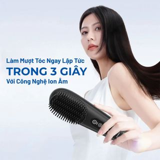 Máy Duỗi Tóc Ion Âm HYUNDAI HC-204 2 Trong 1, Lược Duỗi Tóc Và Máy Uốn Tóc