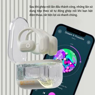 TAI NGHE BLUETOOTH DẪN XƯƠNG OWS-C01 THIẾT KẾ VỎ TRONG SUỐT
