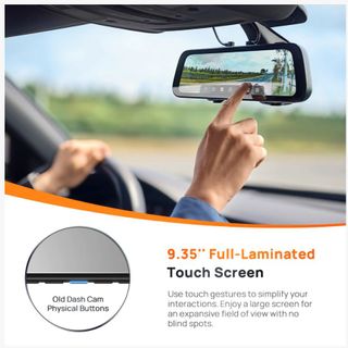 Camera hành trình gương 70mai S500 3K HDR, Bản quốc tế có tiếng việt , ghi hình 2 mắt trước sau.
