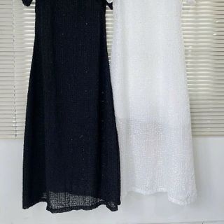 [SHOPPUMI] Đầm Bewi cổ tròn chất liệu tơ hoa có lớp lót dáng dài 2 màu SM Pumi
