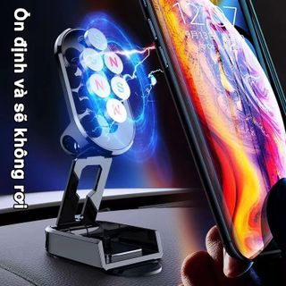 Giá đỡ điện thoại trên ô tô, nam châm giữ điện thoại có thể gập xoay 360 độ, có thể gắn vào mọi vị trí trên ô tô