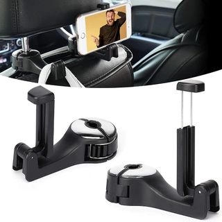 Móc treo đồ trên ô tô gài trước sau ghế kèm giá đỡ kẹp điện thoại trên xe tiện lợi thiết kế chắc chắn cao cấp