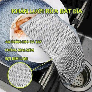Miếng rửa chén 2 lớp bằng kim loại rửa siêu sạch