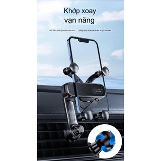 Giá Đỡ Điện Thoại Kẹp Cửa Gió Ô Tô Xe Hơi xoay 360 độ, thoát khí không vướng cửa gió điều hoà, chất liệu cao cấp