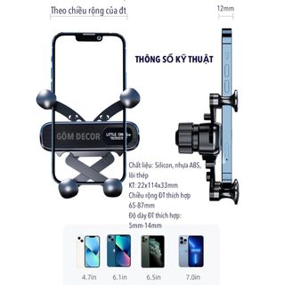 Giá Đỡ Điện Thoại Kẹp Cửa Gió Ô Tô Xe Hơi xoay 360 độ, thoát khí không vướng cửa gió điều hoà, chất liệu cao cấp