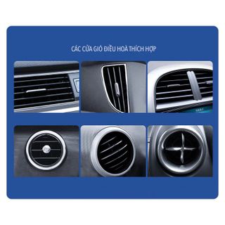Giá Đỡ Điện Thoại Kẹp Cửa Gió Ô Tô Xe Hơi xoay 360 độ, thoát khí không vướng cửa gió điều hoà, chất liệu cao cấp