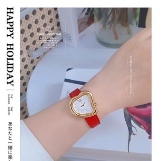 MÓN QUÀ VALENTINE ĐỒNG HỒ NỮ CAO CẤP MỚI NHẤT YvS L DÂY DA MẶT TRÁI TIM