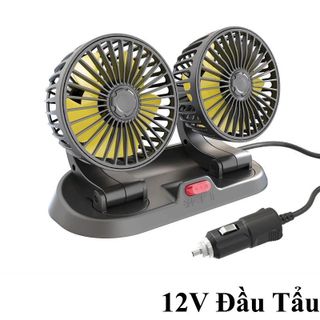 Quạt mini xoay 360 trên ô tô xe hơi, bàn làm việc nguồn 5v 12v 24v