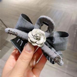 kẹp tóc nữ Nơ hai mặt lấy kẹp tóc màu xám vải Hàn Quốc chất lượng cao kẹp cá mập kẹp sau đầu