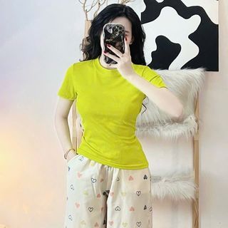Áo thun tăm trơn cổ tròn - Lê Phương Boutique
