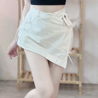 Chân váy kaki đắp chéo đính nơ - Lê Phương Boutique