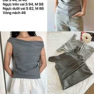 [SHOPPUMI] Áo bố sọc bẹt vai Padi top 2 màu đậm - nhạt SM Pumi