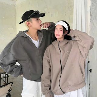 Áo hoodie zip nỉ kéo cổ cổ cao YC 1996 - Áo khoác cổ dây kéo cao