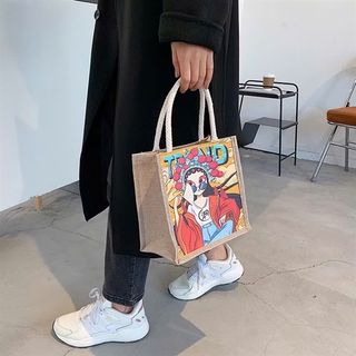 Túi cói họa tiết họat hình