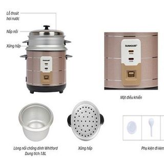 NỒI CƠM ĐIỆN 1.8L SUNHOUSE SHD8125