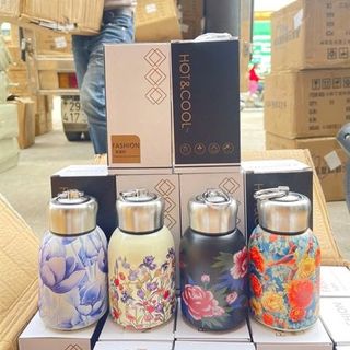 Bình Giữ Nhiệt Cà Phê Lùn Hoa Văn Bốn Mùa 300ml (Thùng 100 Cái)