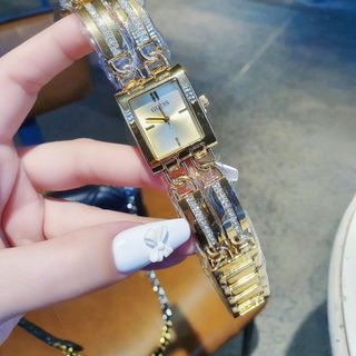 ĐỒNG HỒ NỮ THỜI TRANG GUEZZ MẶT VUÔNG DÂY LẮC 2 VÒNG
