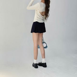 [SHOPPUMI] Áo len thun tay dài chất mịn cut out sau lưng Evan 2 màu SM Pumi
