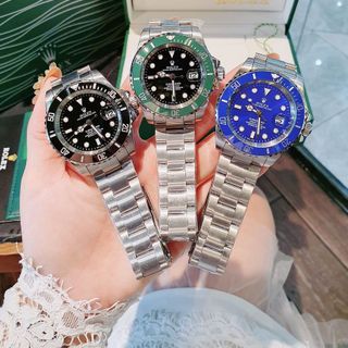 ĐỒNG HỒ NAM CAO CẤP MỚI NHẤT RÔLET MÁY CƠ VIỀN XOAY DÂY THÉP