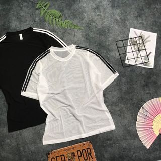 Áo lưới sọc tay Chất liệu: lưới mịn Size: M L Ri: 22