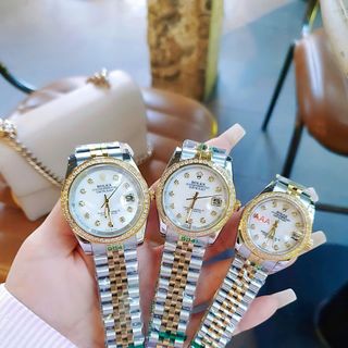 ĐỒNG HỒ NAM NỮ CAO CẤP RÔLET DÂY THÉP MẶT MÀU VIỀN HỘT 3 SIZE