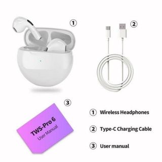 Tai Nghe Bluetooth 5.0 Không Dây Mini Pro 6 Tws Tiện Dụng - Freeship Nhét Tai Nghe Nhạc Nhét Tai Nhét Tai