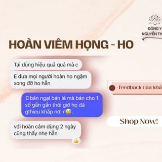 HOÀN VI.ÊM H.ỌNG - H.O, giảm ho, giảm đ.au h.ọng