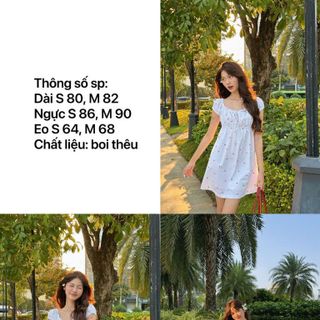 [SHOPPUMI] Đầm Madi nền trắng họa tiết tim nhỏ SM Pumi
