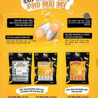 Xúc xích nướng giấy bạc lõi nhân sốt phô mai Mỹ