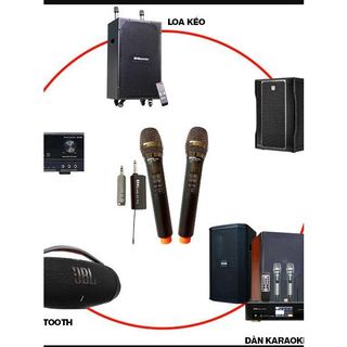 Bộ 2 micro karaoke thần thánh chỉnh full Echo, bass, streble, set tần số tích hợp amly dành loa ko eco bass tree