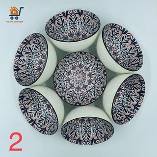 BỘ 10 CHÉN SỨ THỔ CẢM 4D CAO CẤP