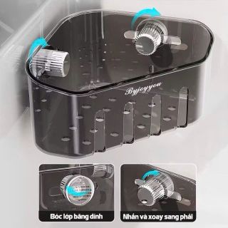 Kệ Để Đồ Bồn Rửa Bát Nhựa Cao Cấp - Cốc Hút Chắc Chắn, Thiết Kế Tiện Dụng