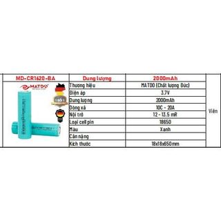 Pin đức 18650 3.7V Li-ion đầu Lồi Dung Lượng Thực 2000mah Có Mạch Bảo Vệ  Hãng  eve  tháo khối mới  chưa  sạc  xã