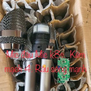 Micro không dây loa kéo UHF dùng Pin XÁM KIỂU MỚI 2 Micro chống hú K8S