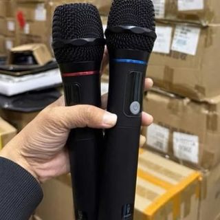 2 Micro không dây loa kéo xám đầu kim loai nâng tiếng âm thanh hút