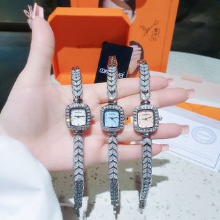 ĐỒNG HỒ NỮ CHÍNH HÃNG MỚI NHẤT COMLORVEI DÂY LÁ ĐÍNH ĐÁ