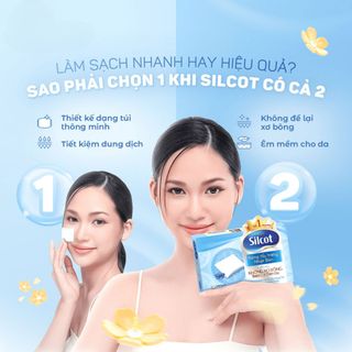 Bông tẩy trang Silcot Nhật Bản Hộp 18 miếng cao cấp - Bông Silcot Unicharm