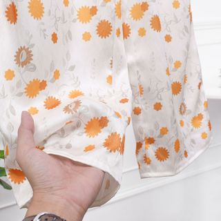 Bộ Pyjama Gấm Vân Gỗ HANCLOSET - Thiết Kế Thanh Lịch Tay Ngắn Quần Dài HA1010