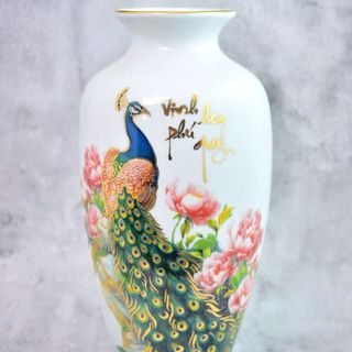 Mẫu bình hoa 28cm hoạ tiết sang trọng tại gốm sứ Bát Tràng Duy Anh