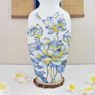 Mẫu bình hoa 28cm hoạ tiết sang trọng tại gốm sứ Bát Tràng Duy Anh