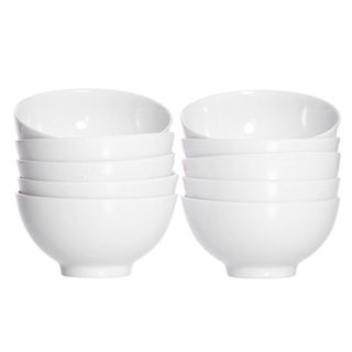 SET 10 CHÉN SỨ TRẮNG TRƠN LOẠI DÀY