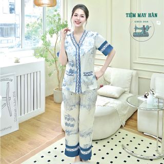 Bộ Pyjama Lụa Pháp Thiên Đường Celeste Hancloset - Đồ Ngủ Sang Trọng HA1016